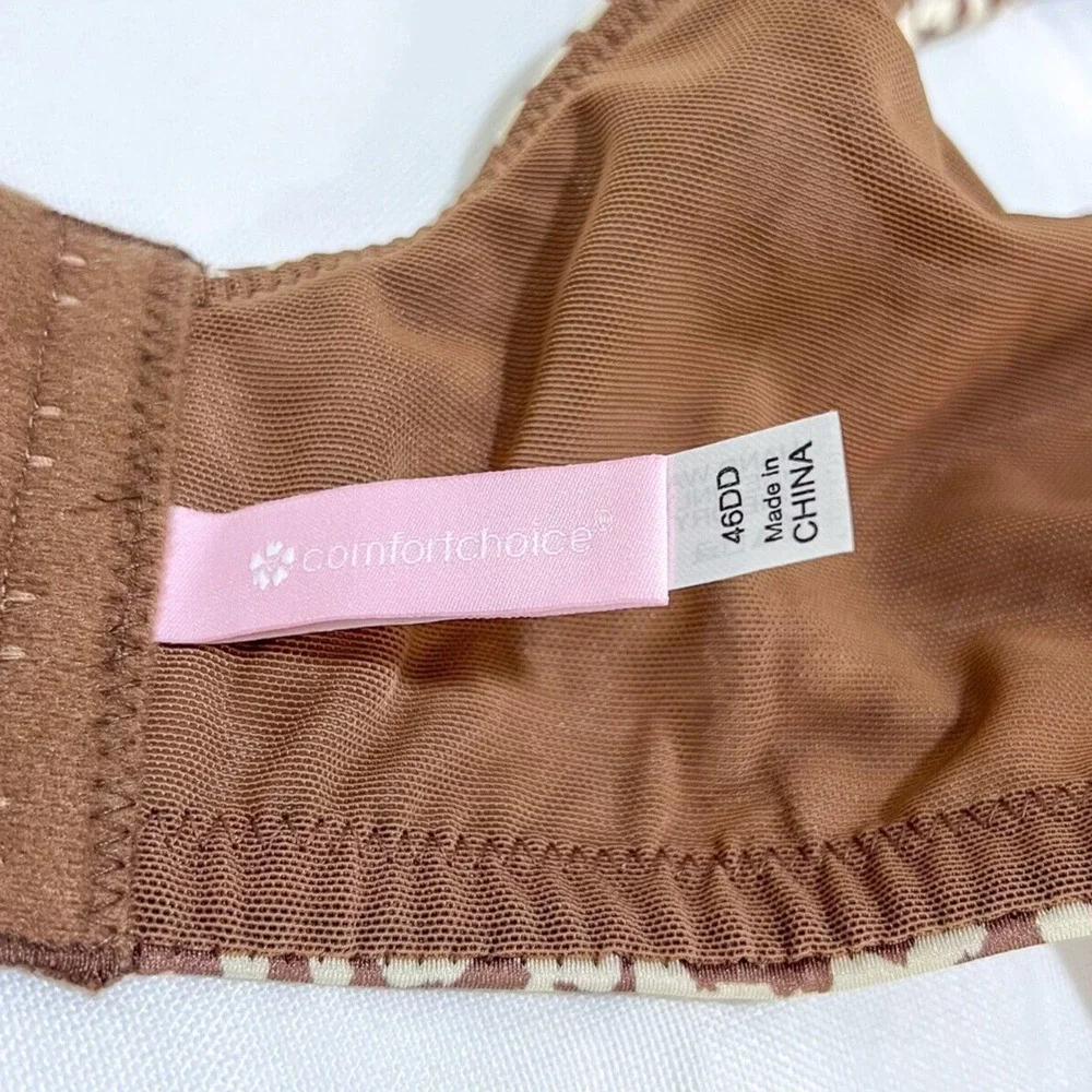 Comfort Choice Women's 46DD Back Smoothing Wireless T-Shirt Bra Animal Print - Picture 7 of 9